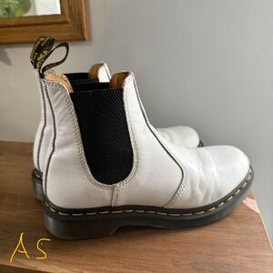 Dr. Martens White chelsea  Leather Boots 7